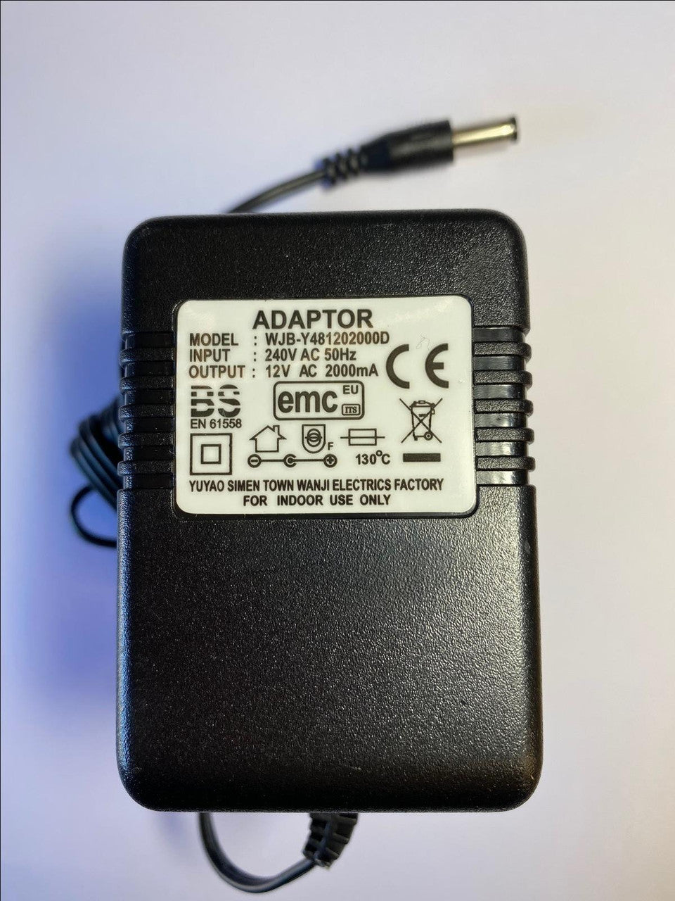 Replacement for RKBSAC1200500 AC12V 12V 500mA AC ADAPTOR POWER SUPPLY UK PLUG