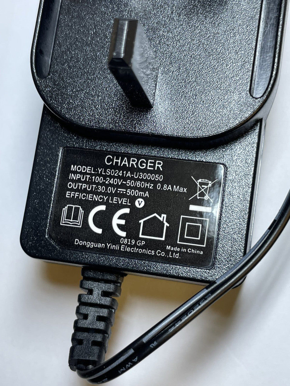 Replacement for 27V 500mA Charger for Goodmans 3 in 1 Cordless Vacuum 381340