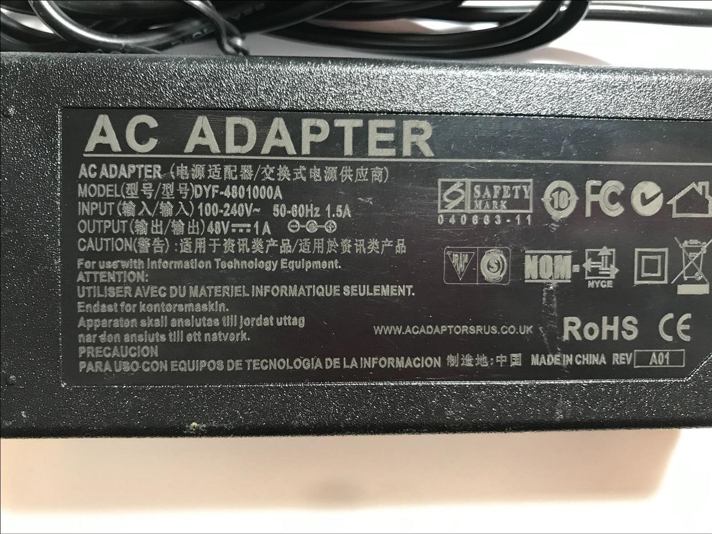 Replacement 48V 0.38A Cisco / Delta AC-DC Adaptor Power Supply with EU Plug