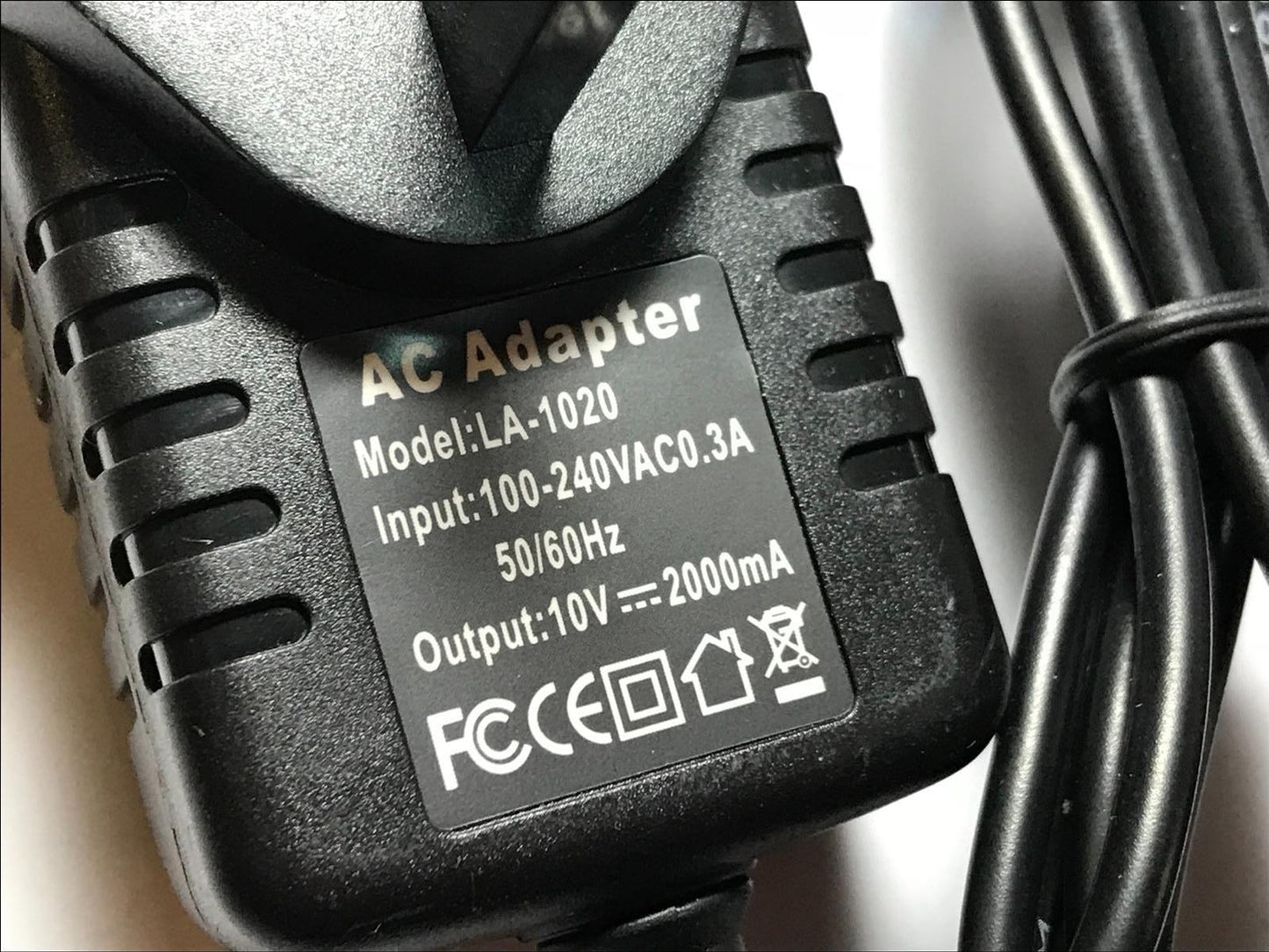 10V 2A Mains AC-DC Switching Adaptor Power Supply with 3.5mm Male Jack