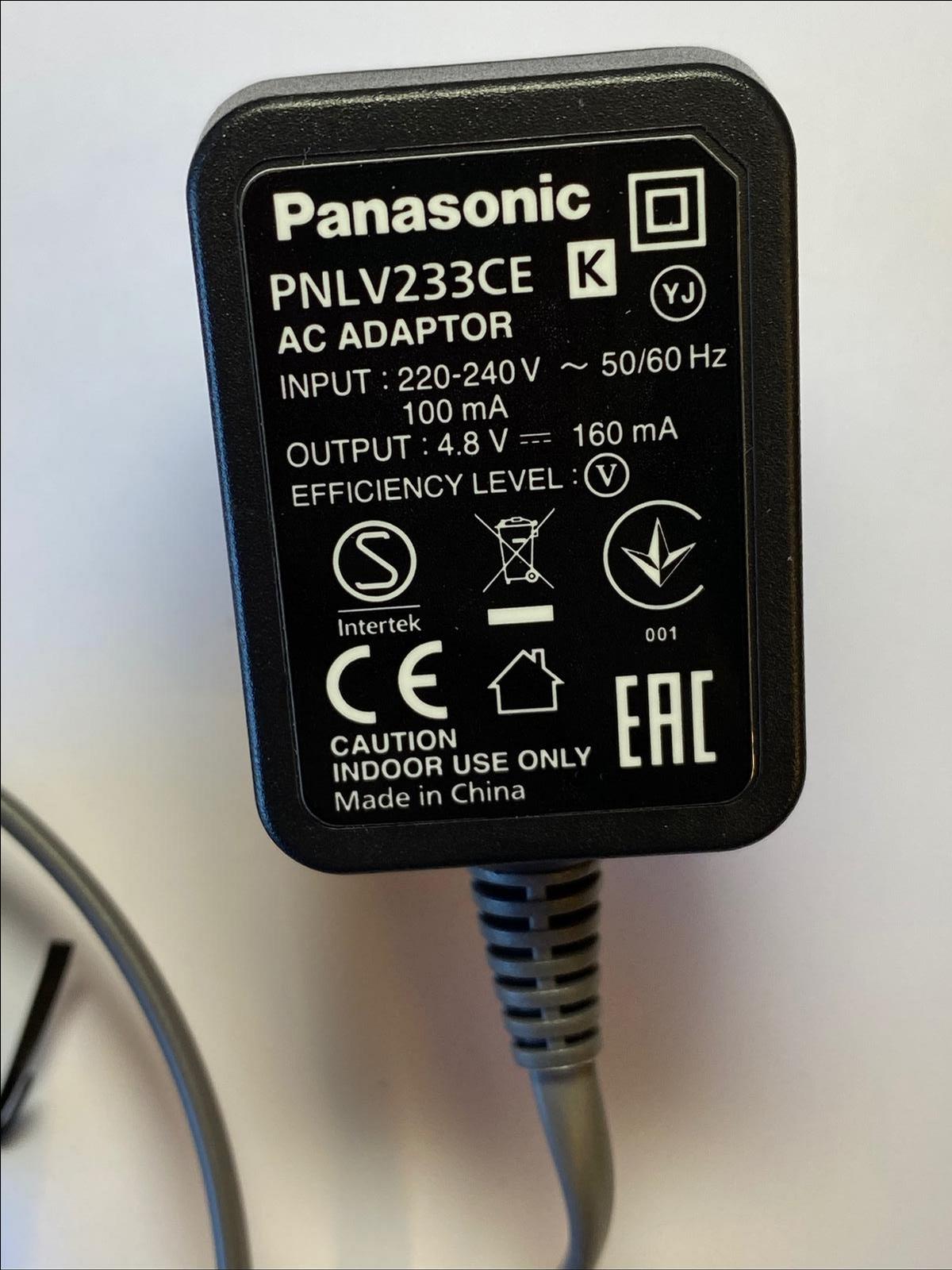 EU 2 Pin European 4.8V 160mA Panasonic AC Adaptor PNLV233CE Power Supply