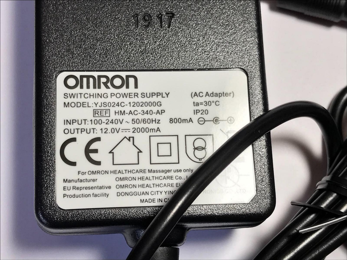 Replacement OEM AD-121ABDT 12V 1A EU AC Adaptor