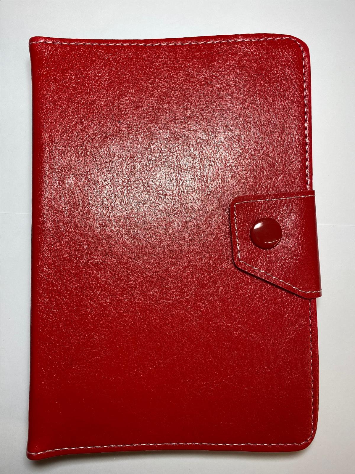 7" Red Multi Angle Leather Folder Case for STOREX eZee'Tab701 Android Tablet