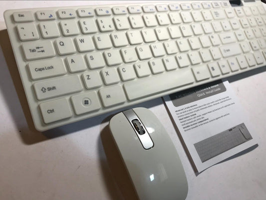 White Wireless Keyboard with Number Pad and Mouse for HP All-in-One 24-g029na