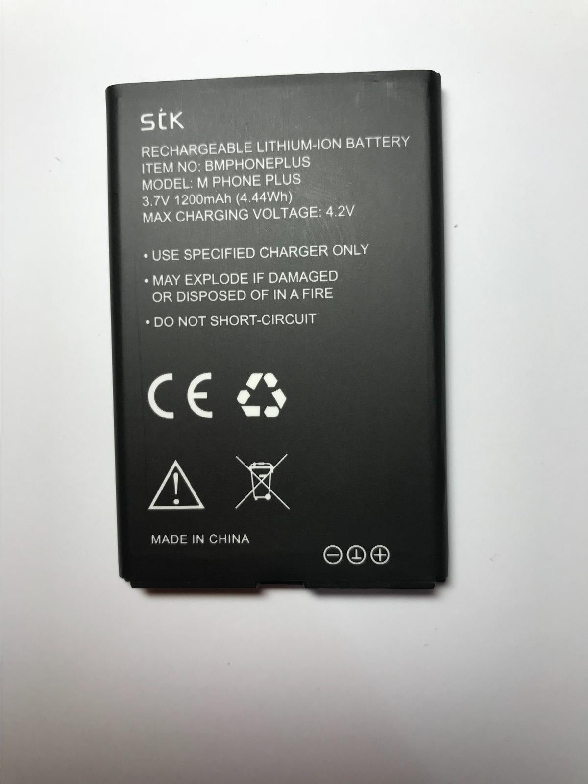 Genuine STK Rechargeable Lithium-Ion Battery BMPHONEPLUS 3.7V 1200maH 4.44Wh