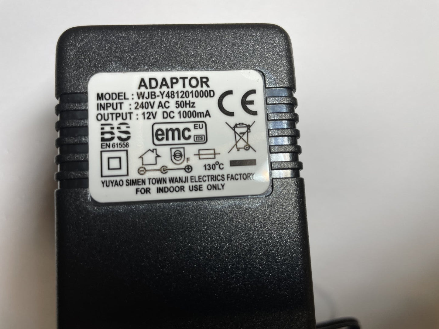 12V 12VDC 1.0A 1A 1000mA 12VA AC-DC Adaptor for Zinc Volt 80 Electric Scooter