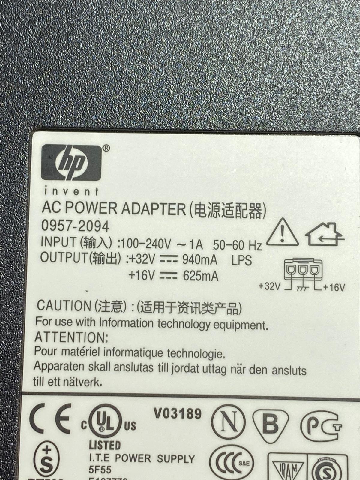 HP 0957-2146 AC-DC Power Supply Adapter 32V 940mA 16V 625mA + UK LEAD