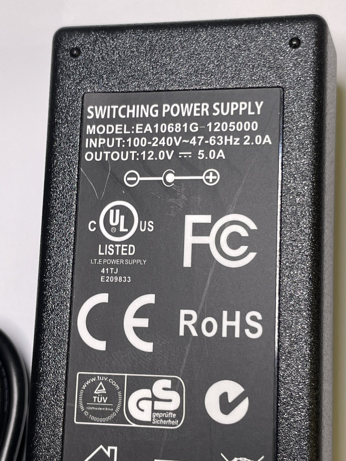 UK Replacement for Flypower Switching Adaptor model PS65IBCAY5000S 12.0V 5000mA