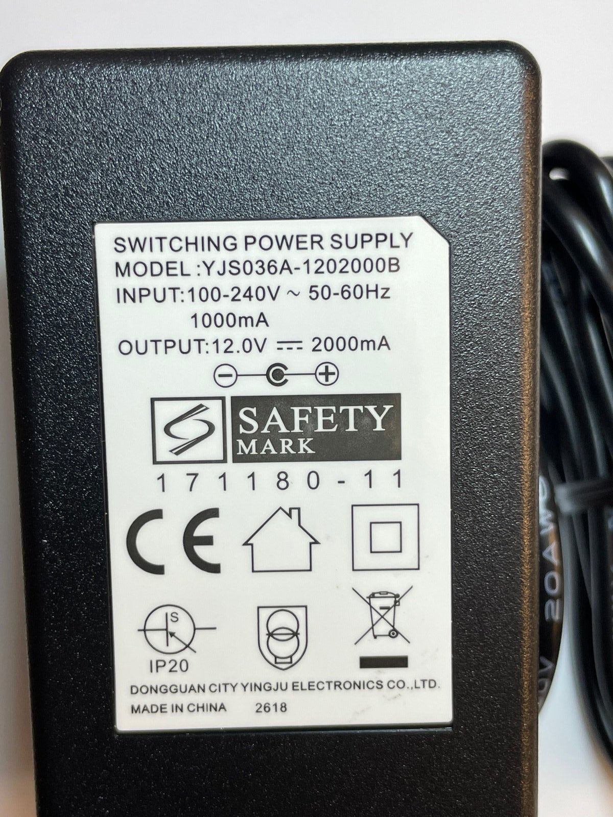 Replacement for 12V 2.0A AC/DC Adapter BSG36W-1202000 Power Supply