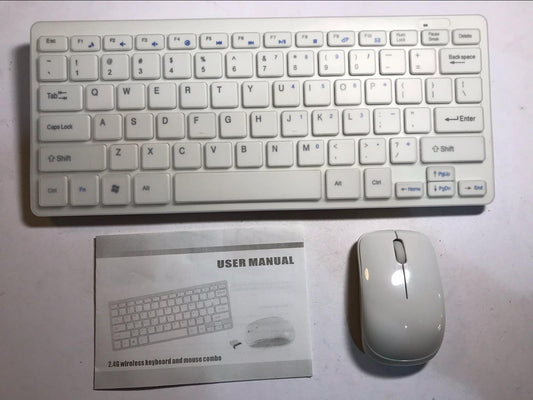 White Wireless Keyboard & Mouse Set for LG 42LA620V 42" 3D LED TV