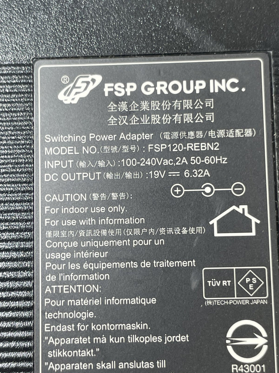 Used 19V 6.32A FSP Group INC Switching Power Adapter FSP120-REBN2 +UK Lead