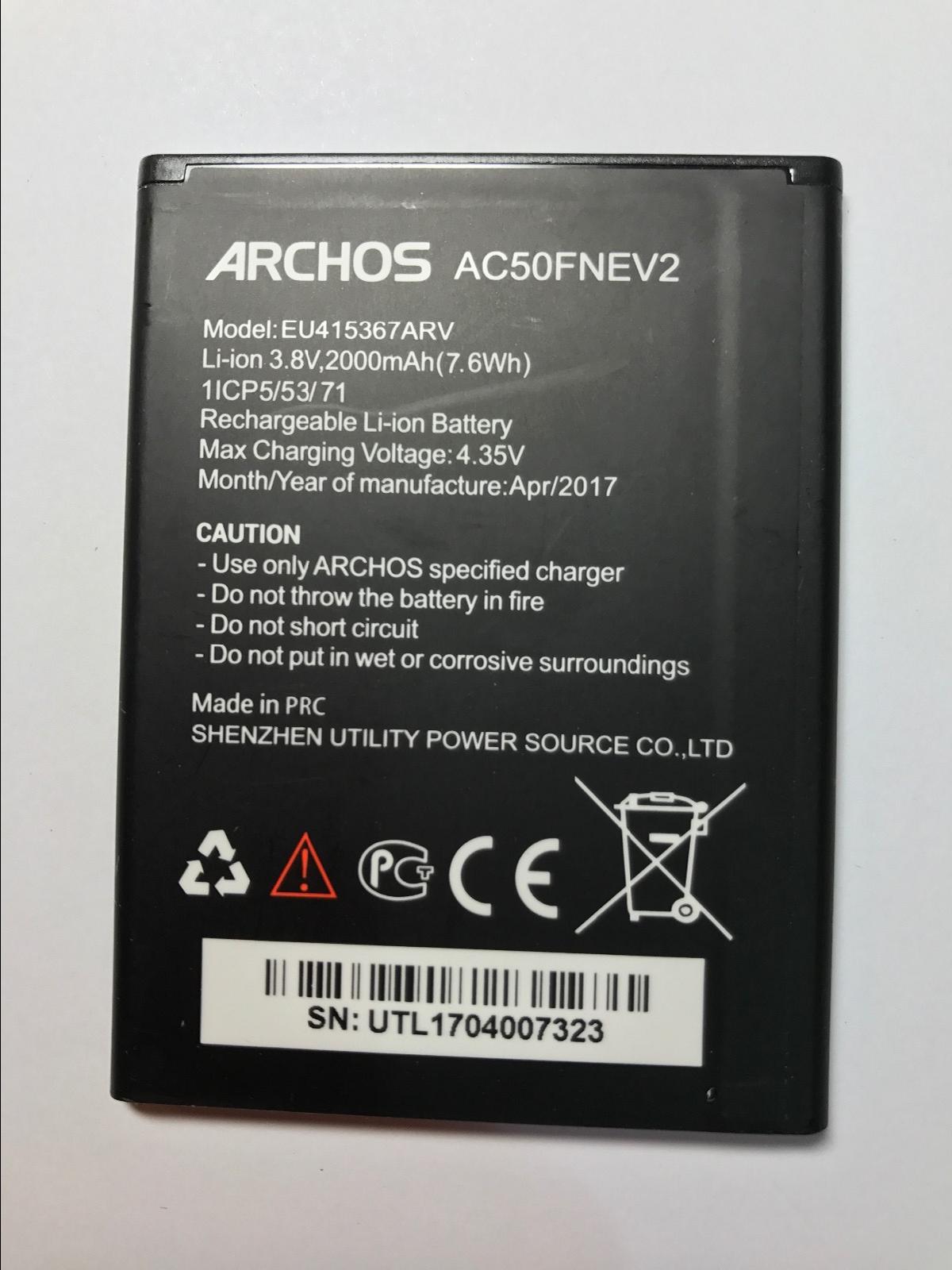 ARCHOS Rechargeable Li-ion battery AC50FNEV2 EU415367ARV 3.8V 2000mAh 7.6Wh