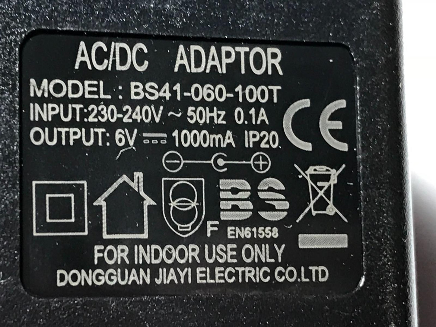 Replacement for 6V 500mA AC/DC Battery Charger for ZNL-D060050