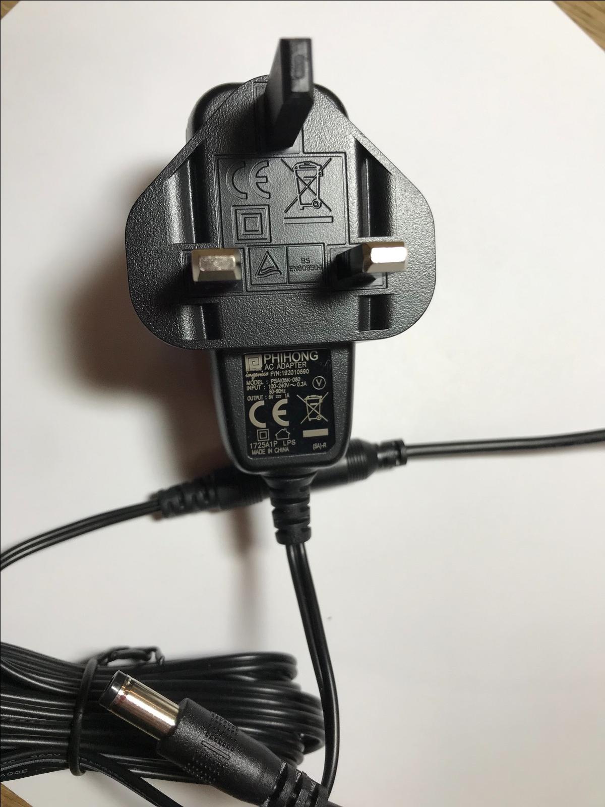 Replacement for 5V DC 500mA AC/DC Adaptor model XST-35V-500 Power Supply UK Plug