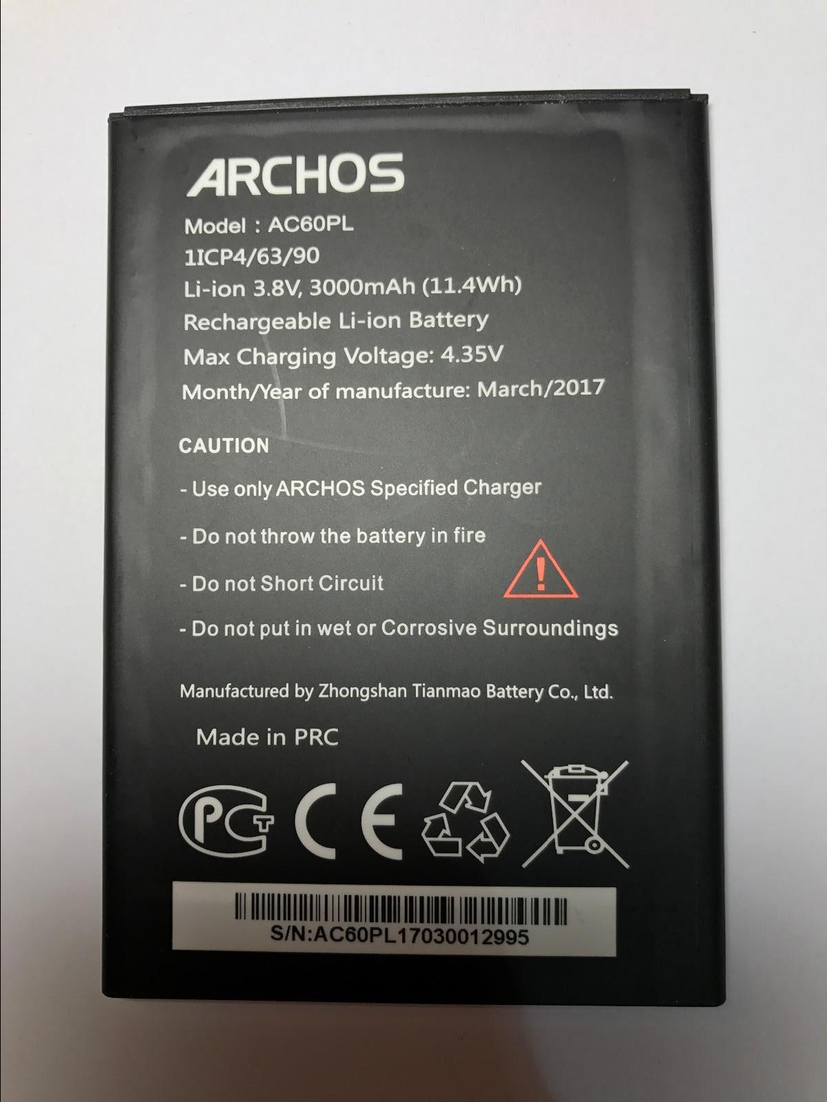 REAL ARCHOS Rechargeable Li-ion battery 3.8V 3000mAh 11.4Wh AC60PL 1ICP4/63/90