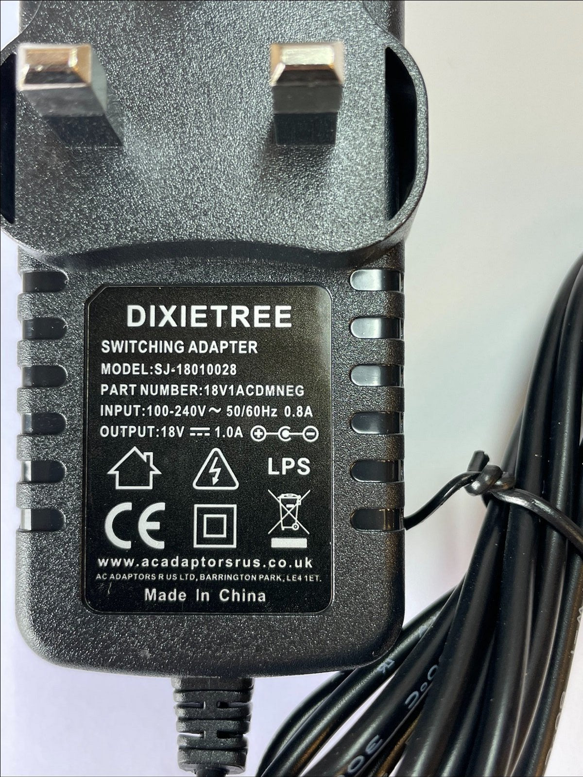 Replacement 18V 1A AC/DC Adapter for model SJSHAD180103 Guitar Power Brick