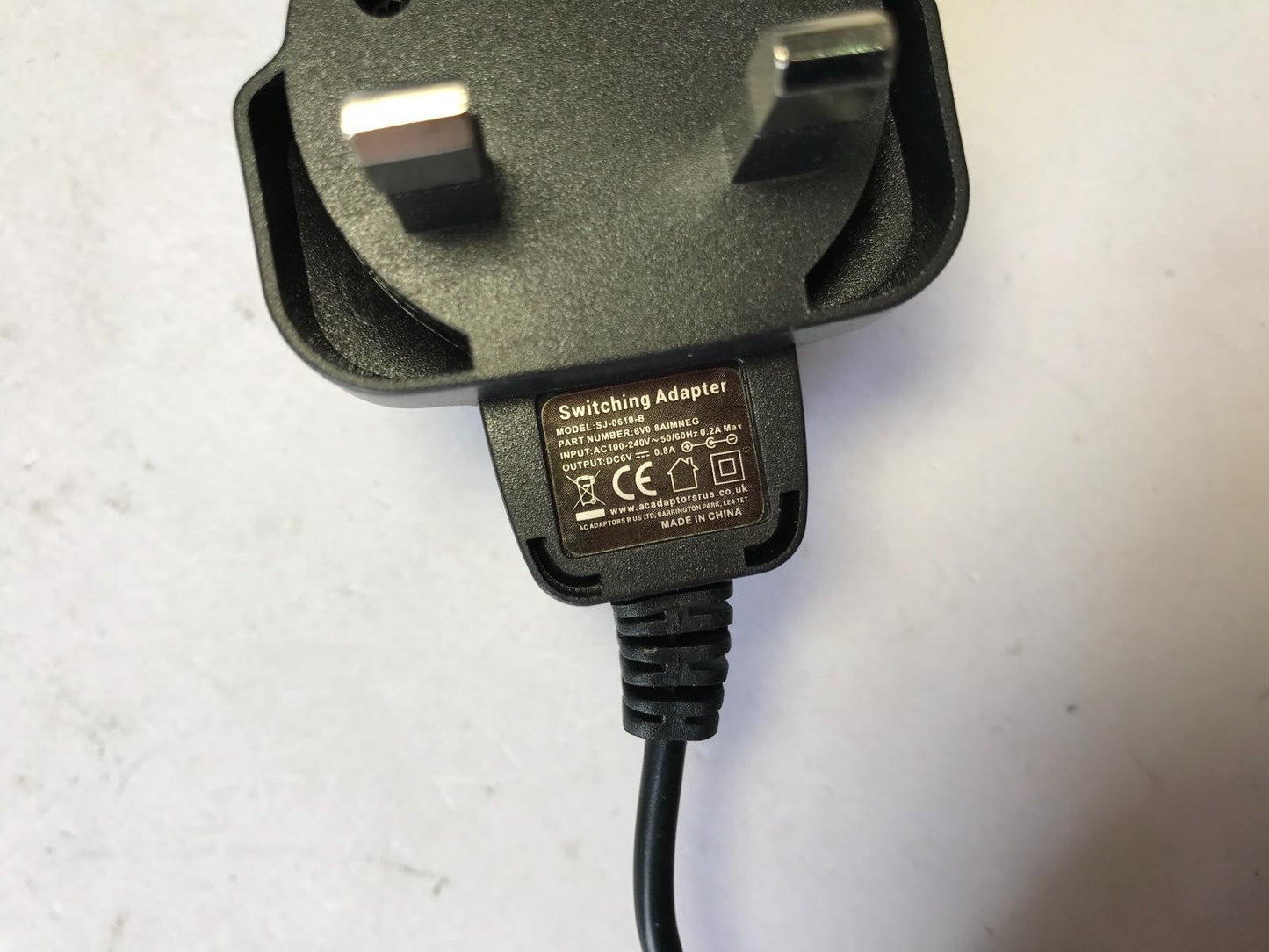 Replacement 6.5V 550mA Switching AC-DC ADAPTOR for Chicco Top Video Baby Monitor