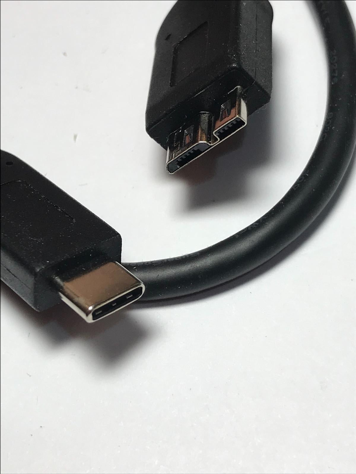 50cm Long USB-C to USB 3.0 USBC to USB3 Black Cable Lead for Hard Drive