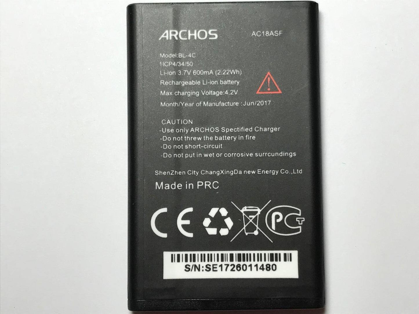 AC18ASF Rechargeable battery 3.7V 600mA BL-4C for ARCHOS Access 18F Mobile Phone