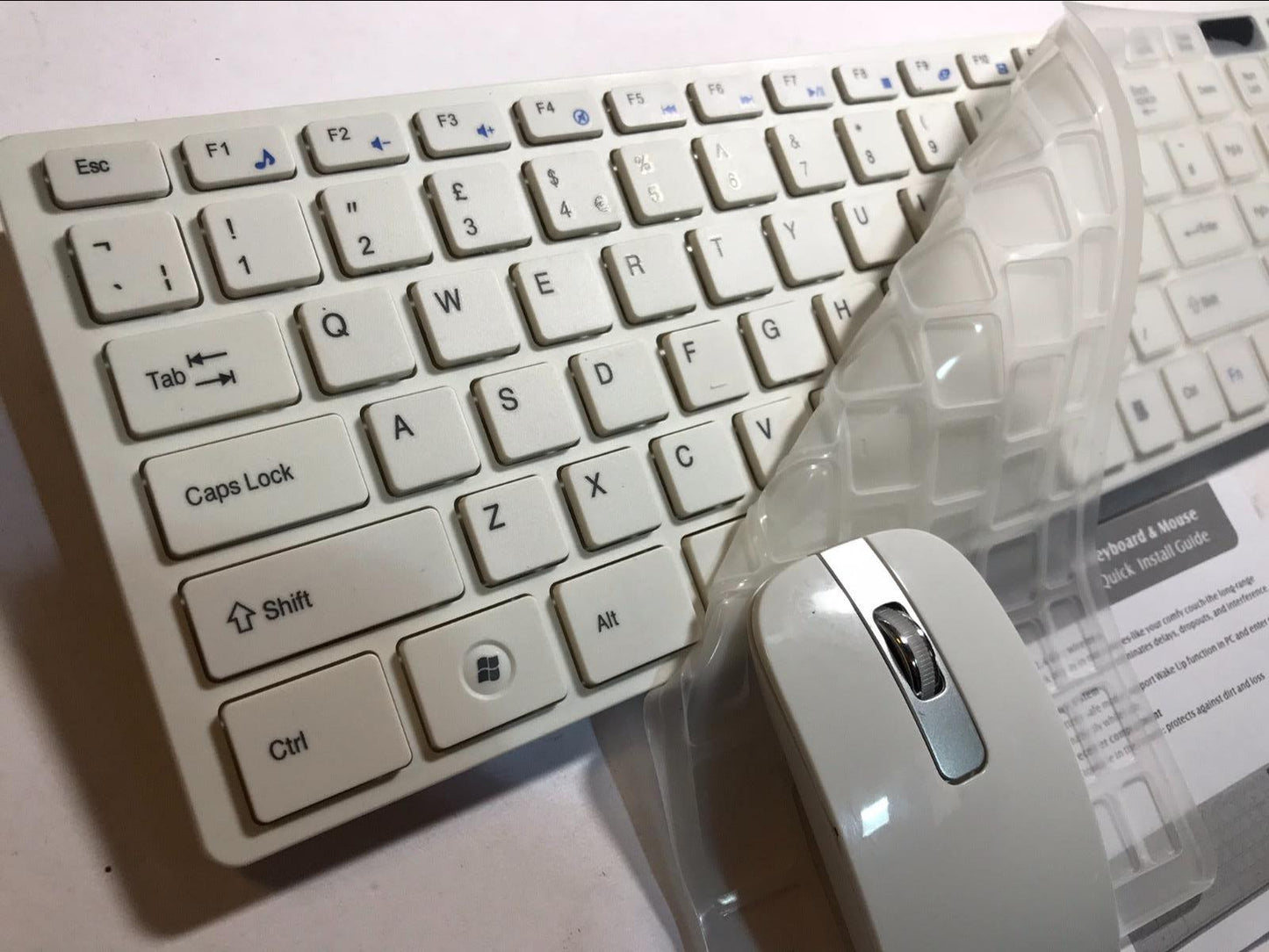 White Wireless Keyboard with Number Pad and Mouse for HP All-in-One 24-g029na