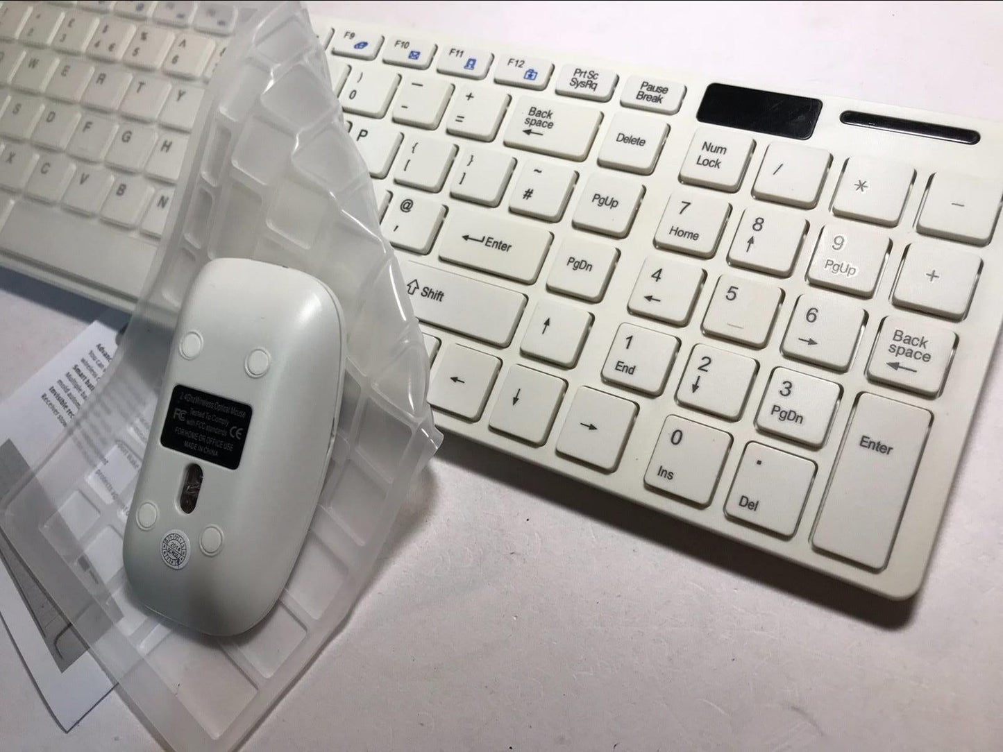 White Wireless Keyboard with Number Pad and Mouse for HP All-in-One 24-g029na