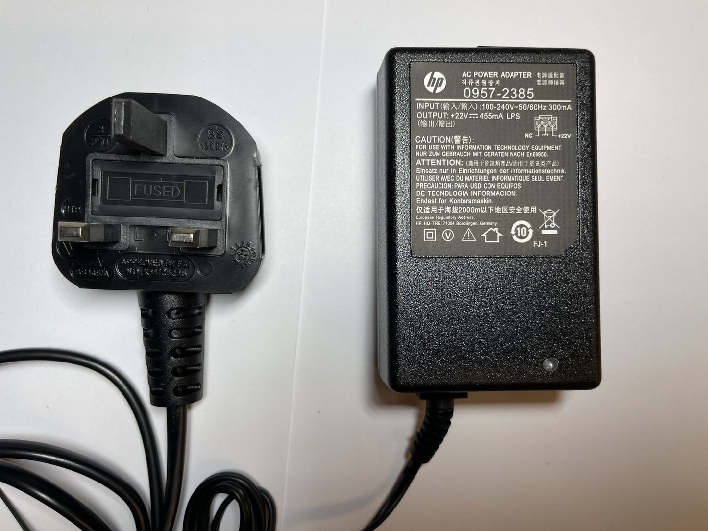 22V 455mA AC Adaptor Power Supply for HP Printer Deskjet 1510 All-in-One upgrade