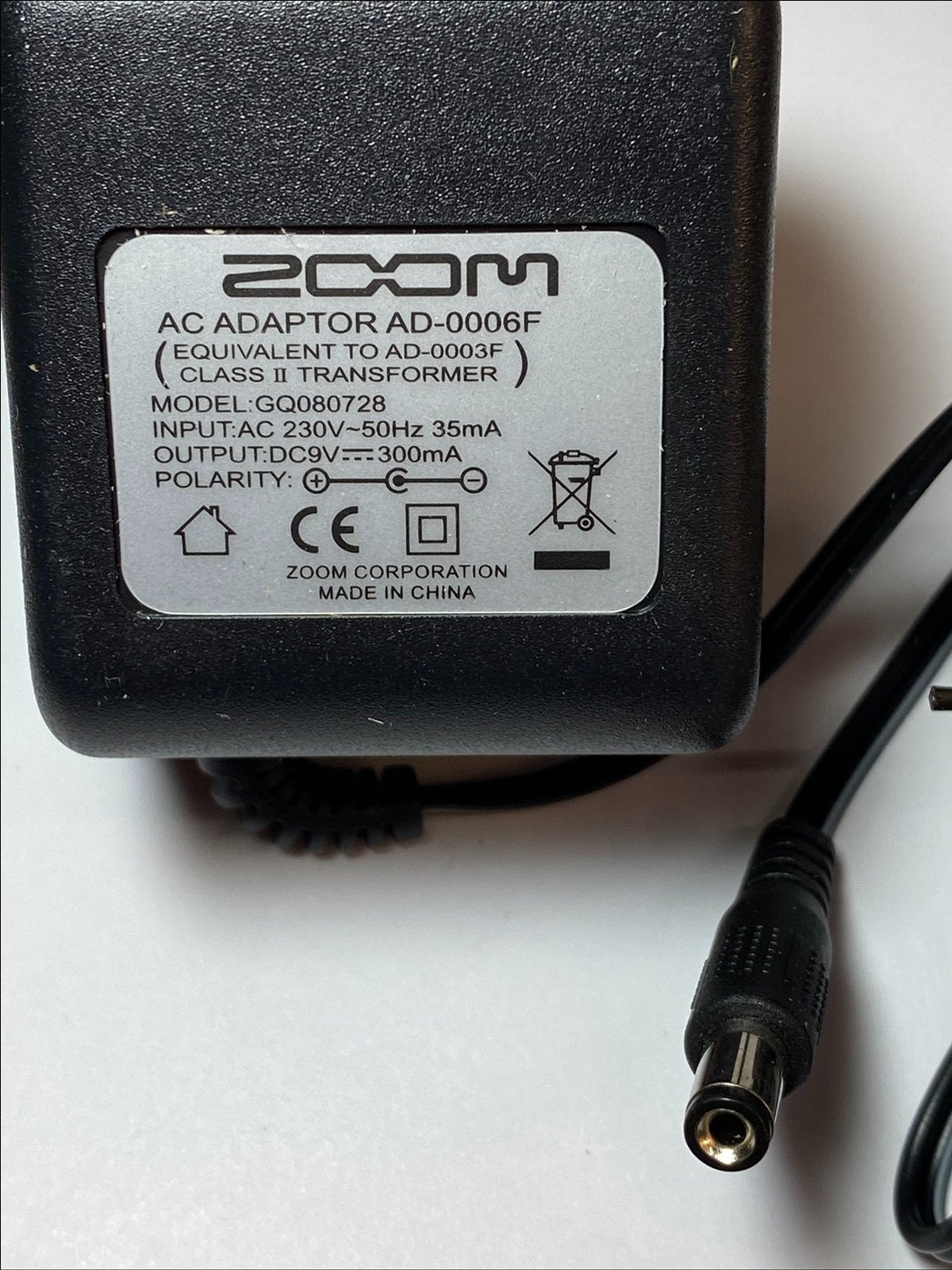 Replacement for 9V 300mA Zoom AC Adaptor AD-0006F GQ080728 AD-0003F TRANSFORMER