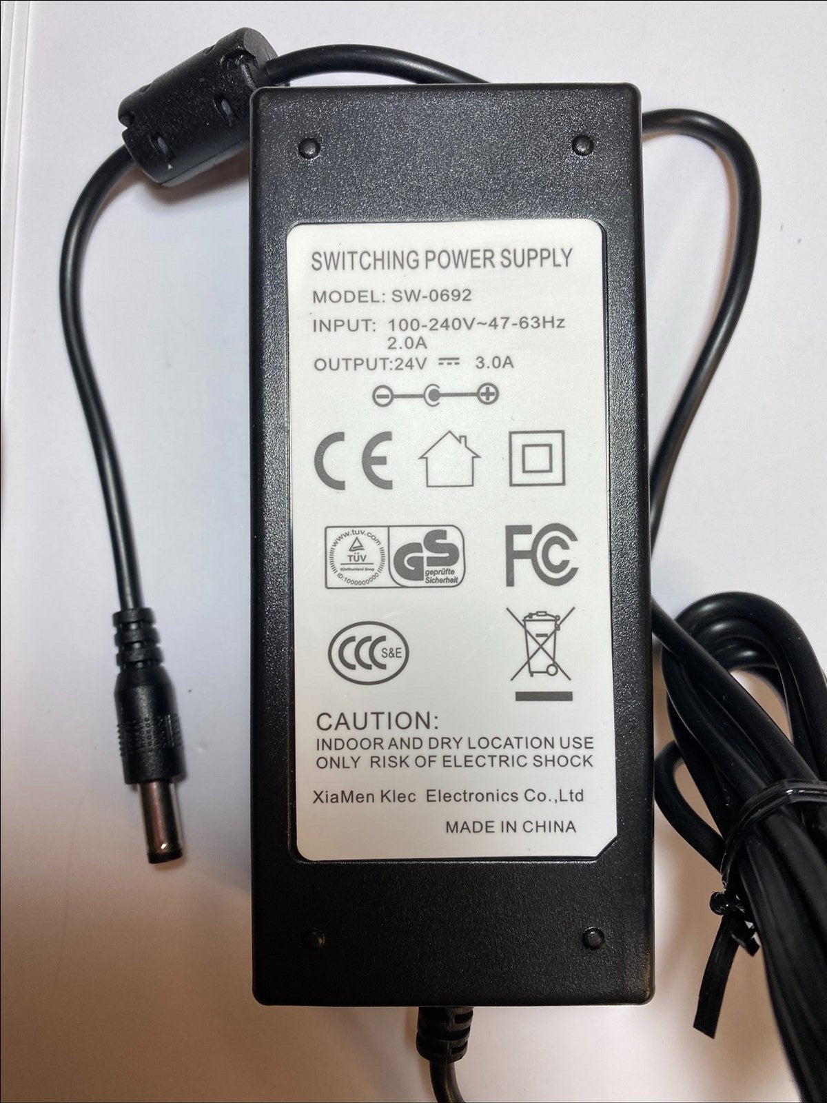 Replacement for 24V 2.5A AC-DC Adaptor Power Supply YHY-24002500 WL240060IT-XW