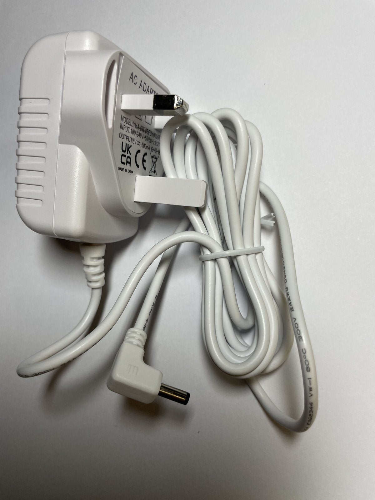 White 6V AC-DC Adaptor Power Supply Charger for 600mA/500mA/400mA