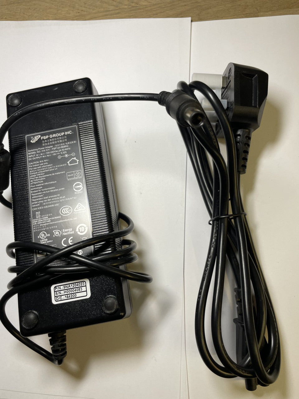 Used 19V 6.32A FSP Group INC Switching Power Adapter FSP120-REBN2 +UK Lead