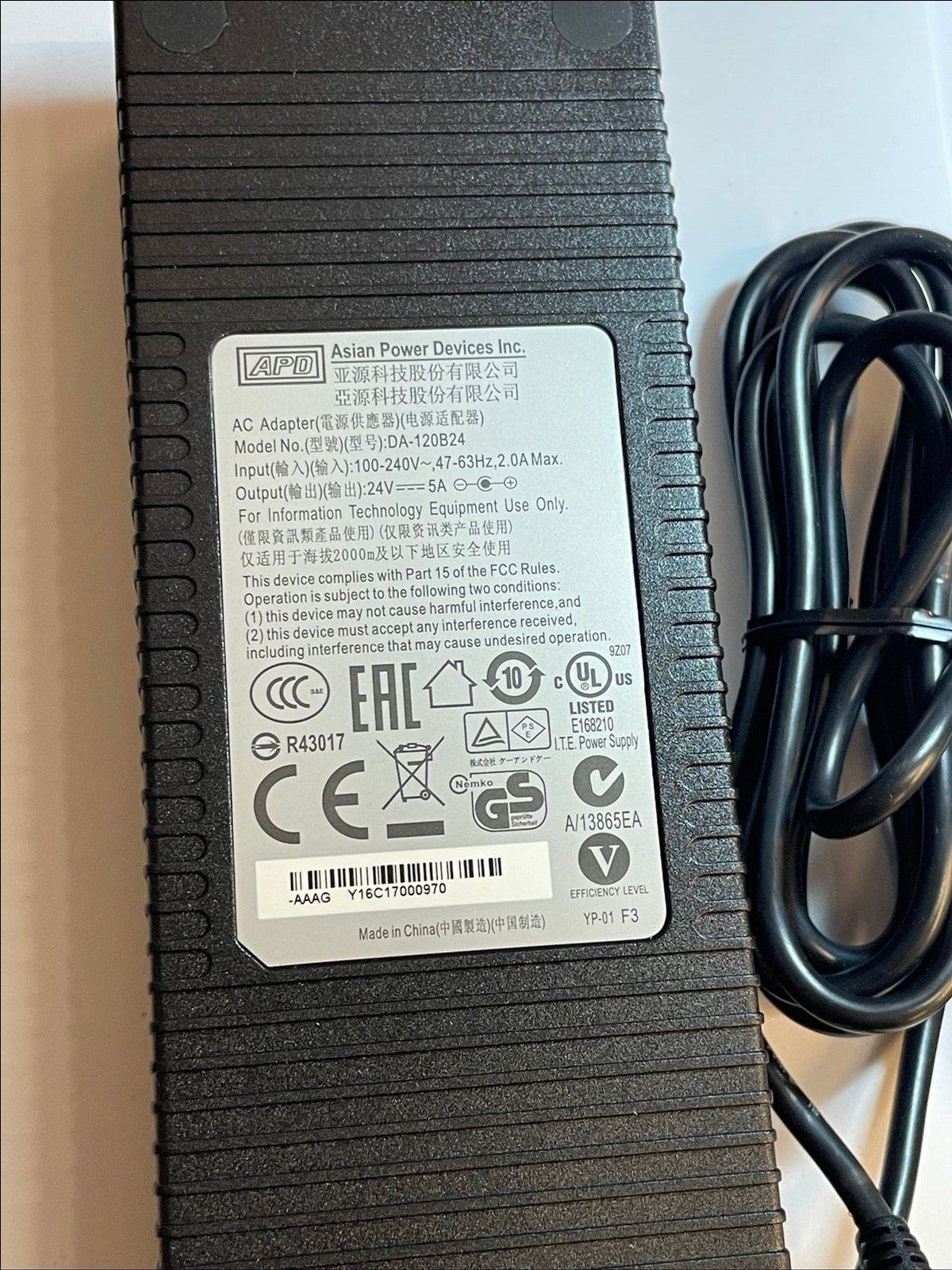 UK Plug Replacement for 25V 3.6A Brother AC Adapter D01KSY001 PA-AD-001A